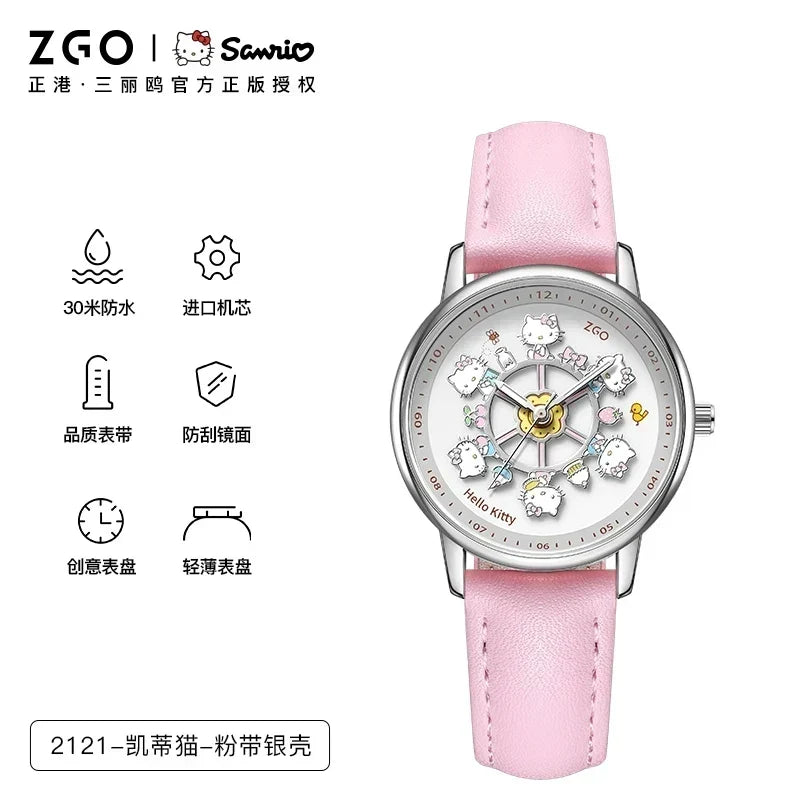 ZGO X Sanrio Watch Clock Fashion Quartz Watch Rotate The Dial
